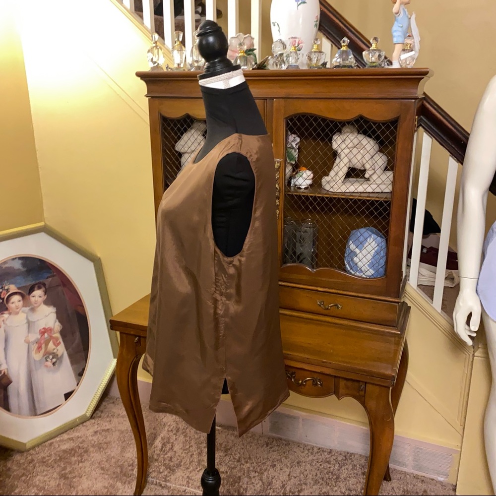 Neiman Marcus Brown Silk Shell. - image 5